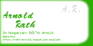 arnold rath business card